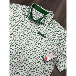 Old Row Golf Polo Mens Size 2XL Performance All‎ Over Print Beer Pong Cooler